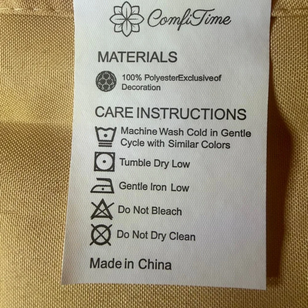 ComfiTime Signature Tablecloth 60x60 Gold Square Polyester Spill Resistant